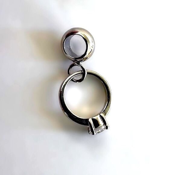 Diamond Ring Rhinestone Charm - Picture 2 of 3